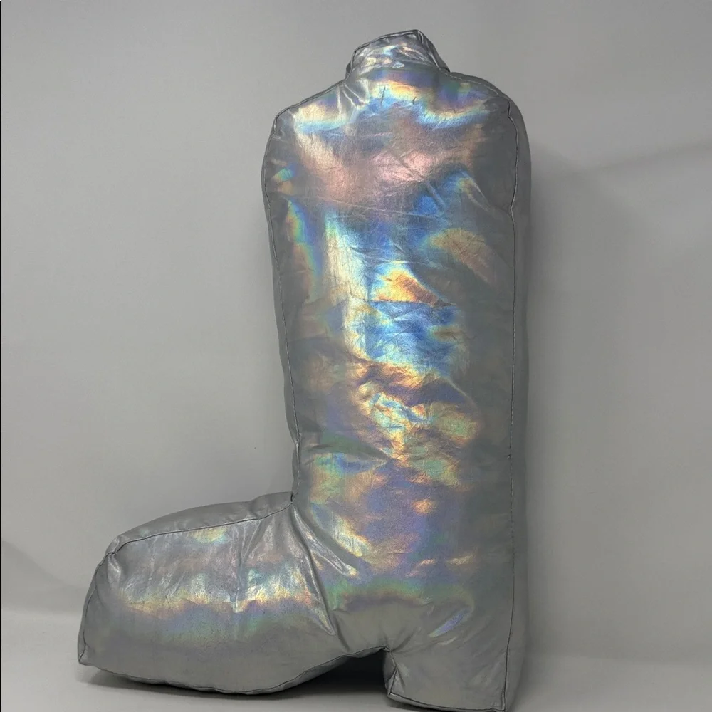 Limited Too -Silver and Purple Cowboy Boot Plush Rest Pillow 12x18”